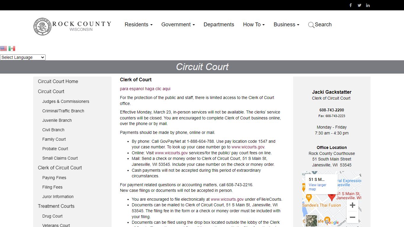 Rock County Wisconsin - Clerk of Circuit Court